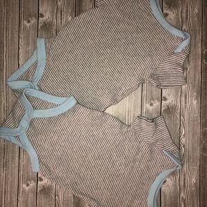 Twin onesies blue and gray newborn